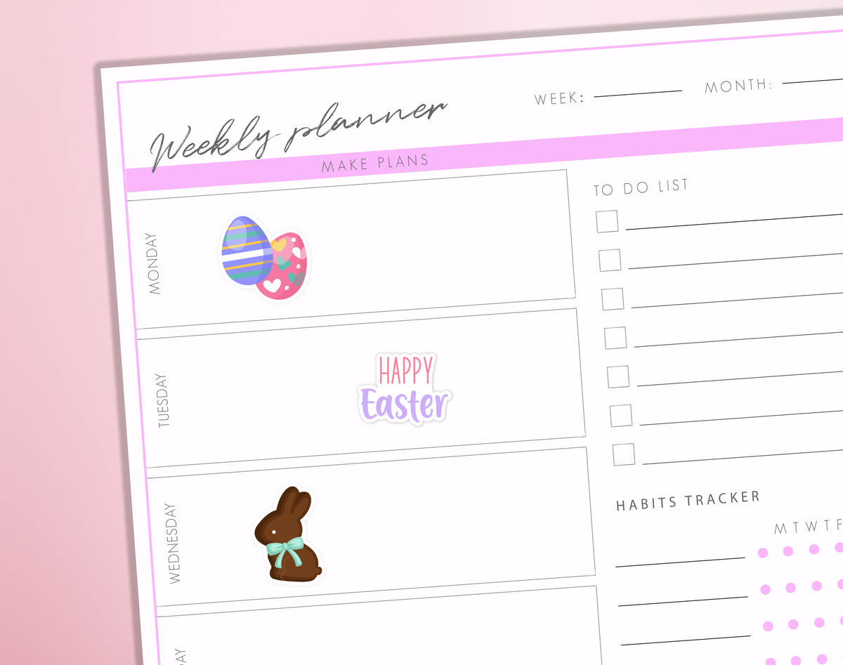 Happy Easter Planner Stickers Eggs Spring Easter Journal Diary Sticker Sheet