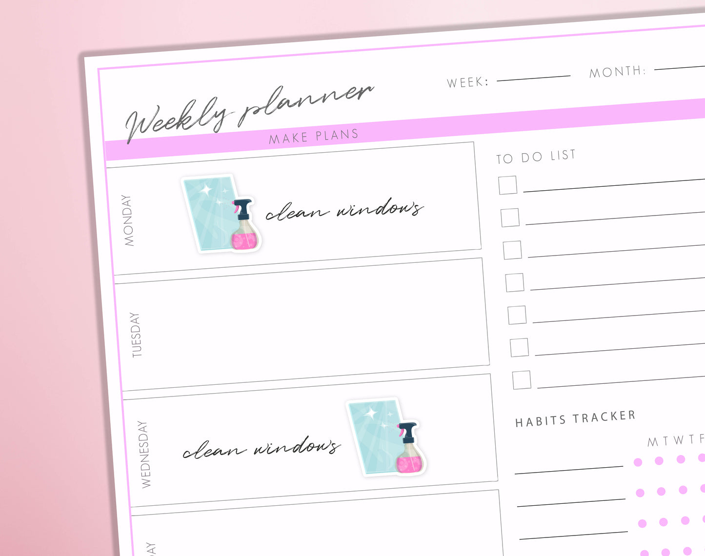 Clean Windows Planner Stickers | Clean Mirror/Glass Stickers Chores Planner Stickers Household Journal Diary Sticker Sheet