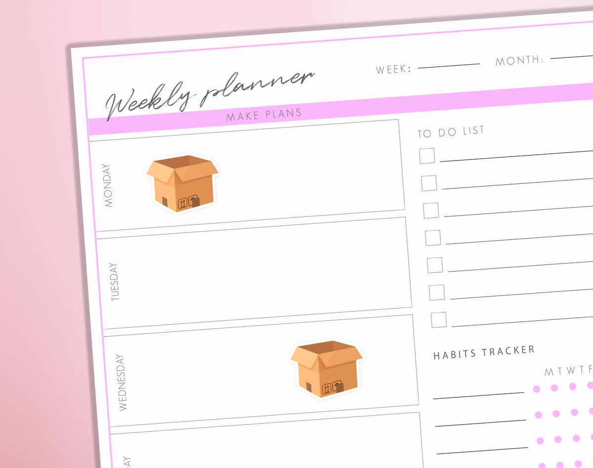 Moving Boxes Planner Stickers Empty Boxes Packaging Delivery Journal Diary Sticker Sheet