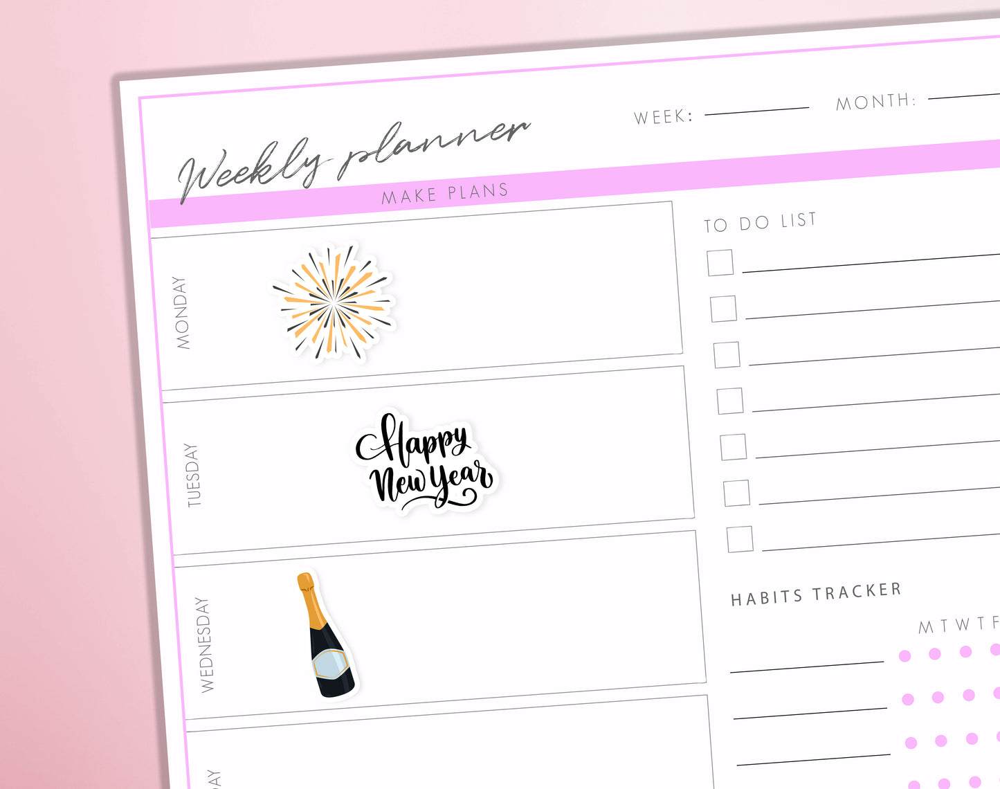 New Year Elements Planner Stickers New Year 2026 Party Celebration Diary Bullet Journal Sticker Sheet