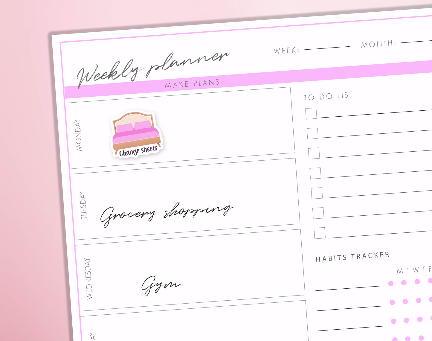 Change Bedding Sheets Planner Stickers Chores Bed Linen To do list Diary Bullet Journal Sticker Sheet