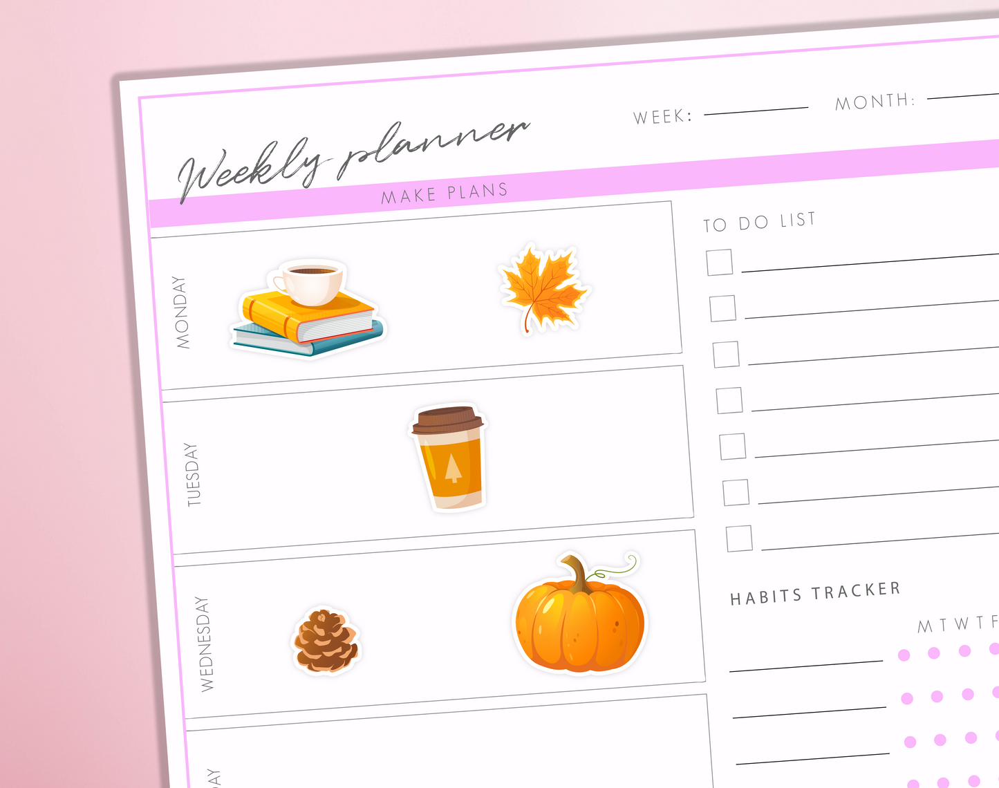 Cosy Autumn Fall Planner Stickers | Autumn Leaves Stickers | Fall Season Pumpkin Tea Hot Chocolate Candles Journal Diary Sticker Sheet