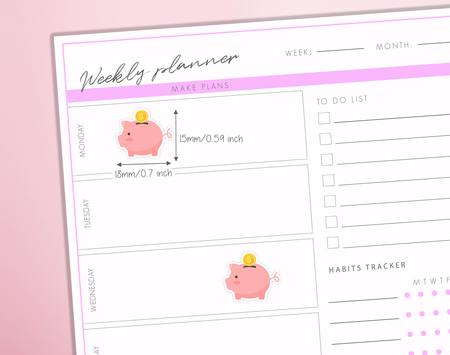 Piggy Bank Planner Stickers Save Money Finance Savings Tracker Budget Sticker Sheet