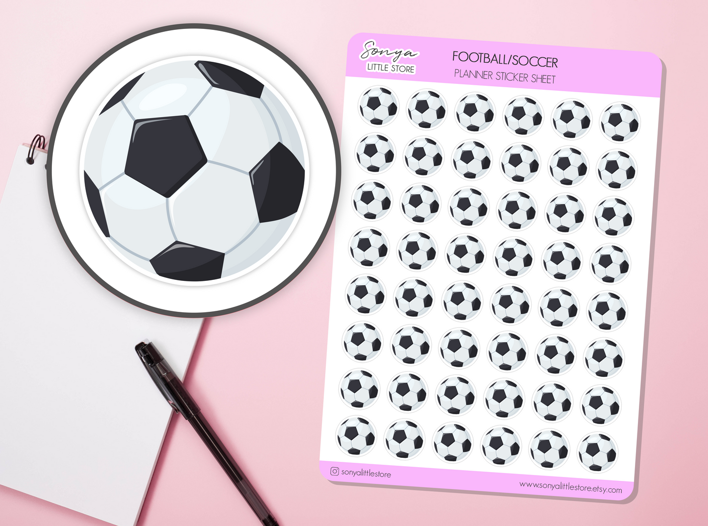 Football/ Soccer Planner Stickers | Football Ball Practice Stickers | Training Sport Hobby Bullet Journal Diary Sticker Sheet