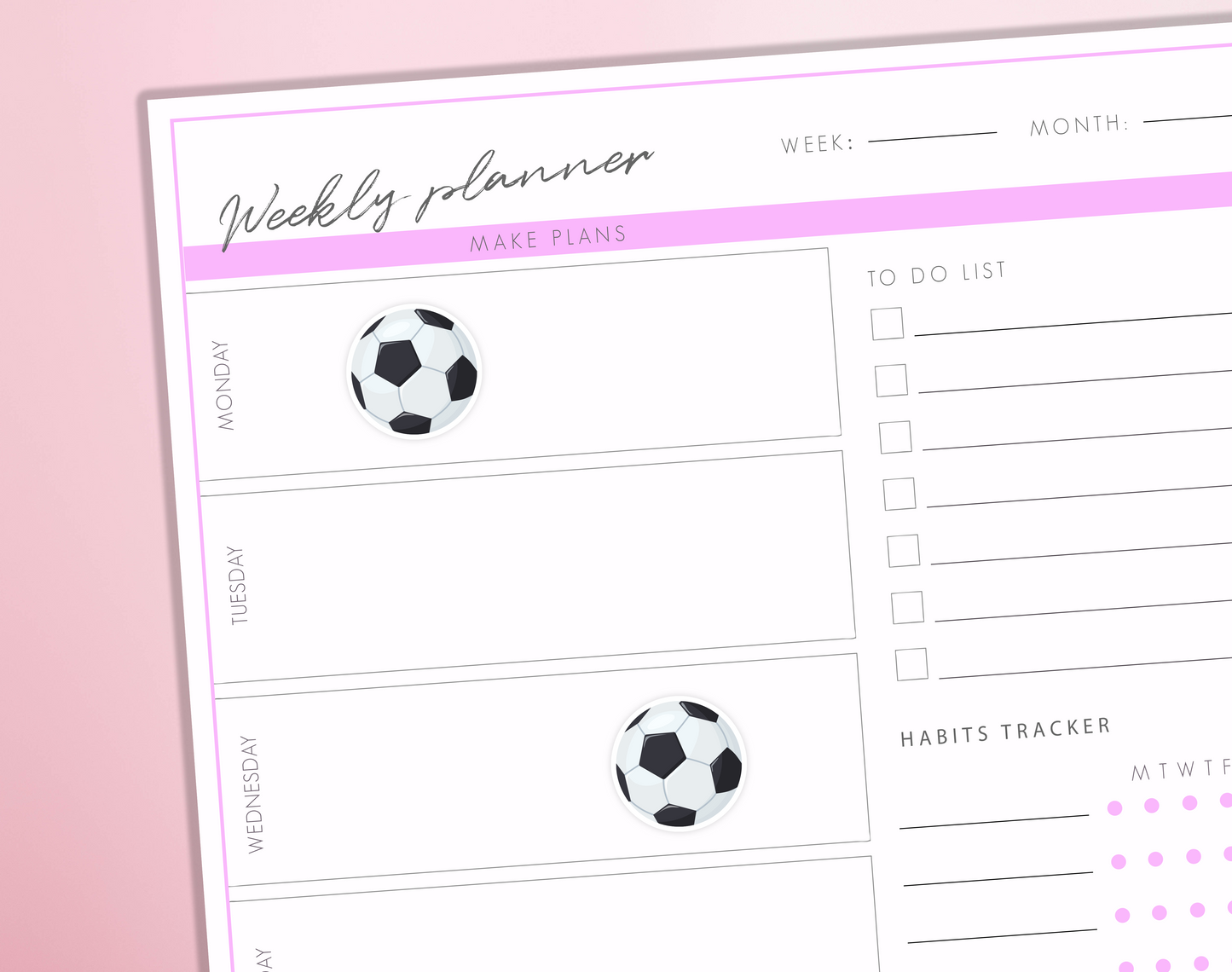 Football/ Soccer Planner Stickers | Football Ball Practice Stickers | Training Sport Hobby Bullet Journal Diary Sticker Sheet