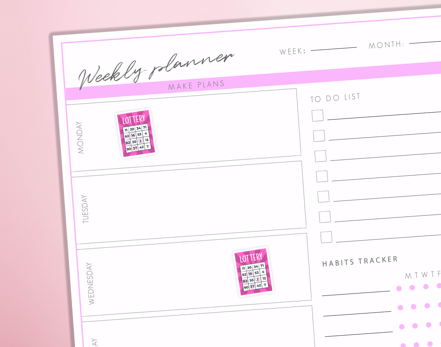 Lottery Ticket Planner Stickers Lotto Bingo Card Night Game Lucky Win Bullet Journal Sticker Sheet