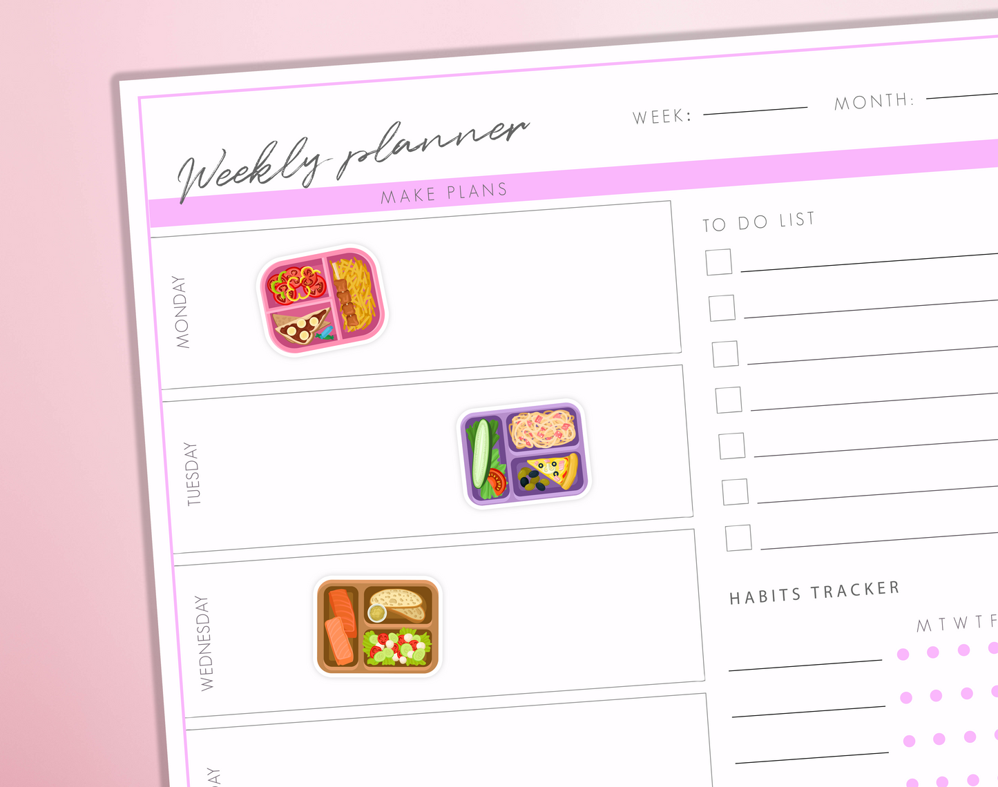 Lunch Meal Box Planner Stickers Meal Prep Lunch Break Time Food Dinner Healthy Diet Cooking Bullet Journal Sticker Sheet