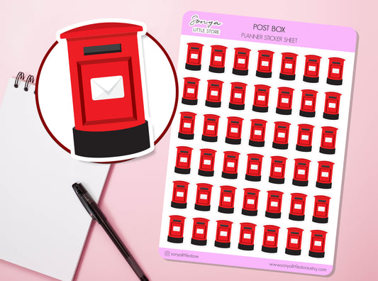 Post Box Planner Stickers Mail Send Letter Parcel Post Office Journal Diary Sticker Sheet