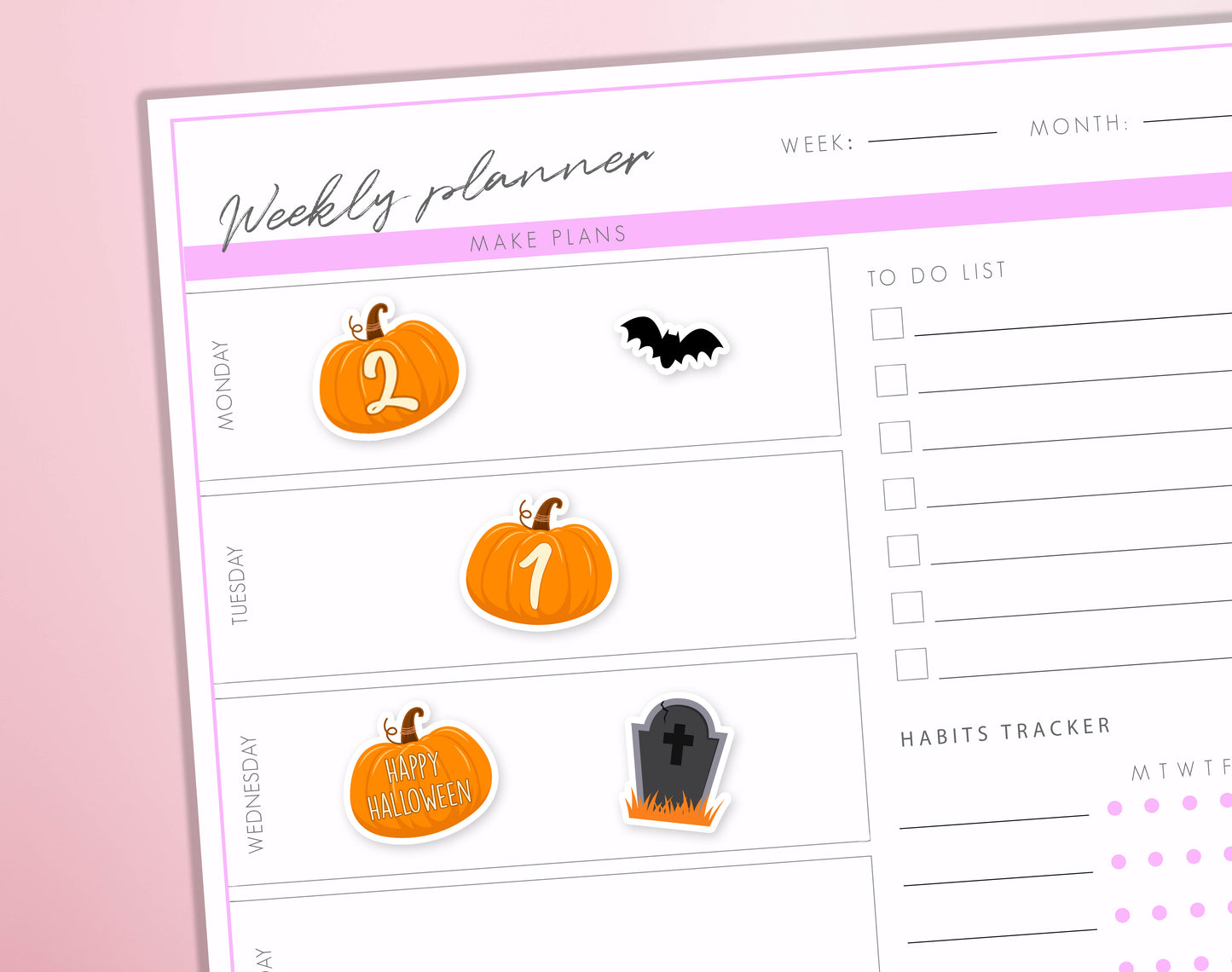 Halloween Pumpkin Countdown Planner Stickers 31 Days Countdown Stickers