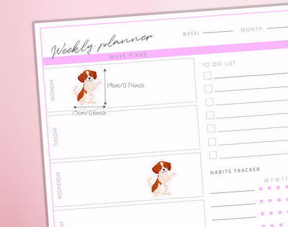 Cute Dog Planner Stickers Adorable Puppy Pet Care Walking Reminder Bullet Journal Diary Sticker Sheet