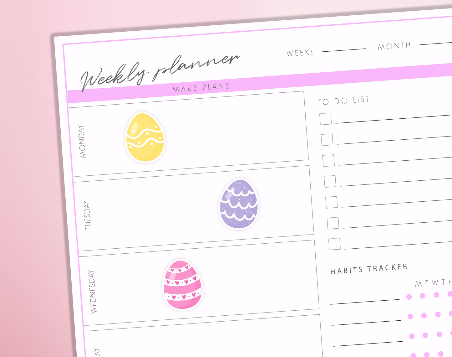 Easter Eggs Planner Stickers | Easter Colour Eggs Stickers | Spring Easter Journal Diary Sticker Sheet