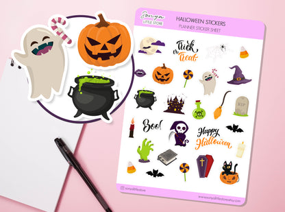 Halloween Elements Planner Stickers Halloween Diary Journal Sticker Sheet