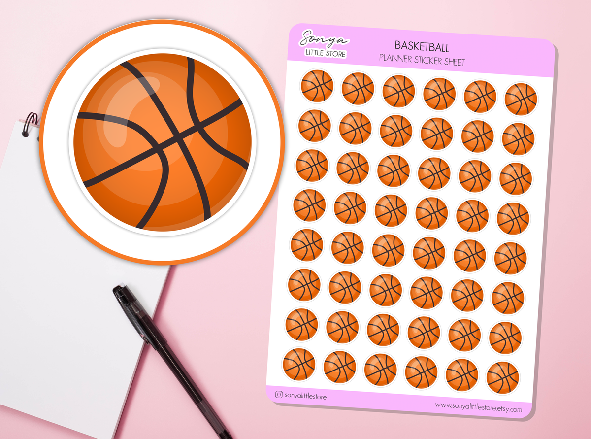 Basketball Planner Stickers | Sport Training Basketball Journal Diary Sticker Sheet
