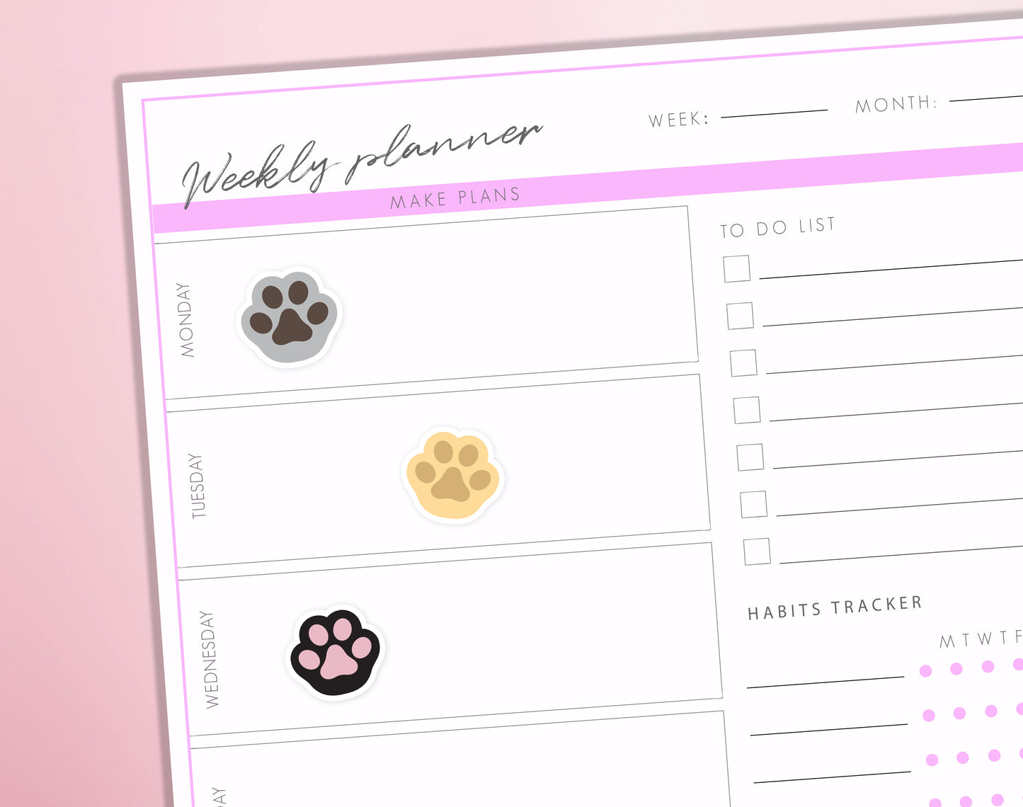 Cute Paw Planner Stickers | Cat/Dog Paw Print Stickers Pets Care Animal Bullet Journal Sticker Sheet