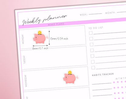Piggy Bank Planner Stickers Save Money Finance Savings Tracker Budget Sticker Sheet