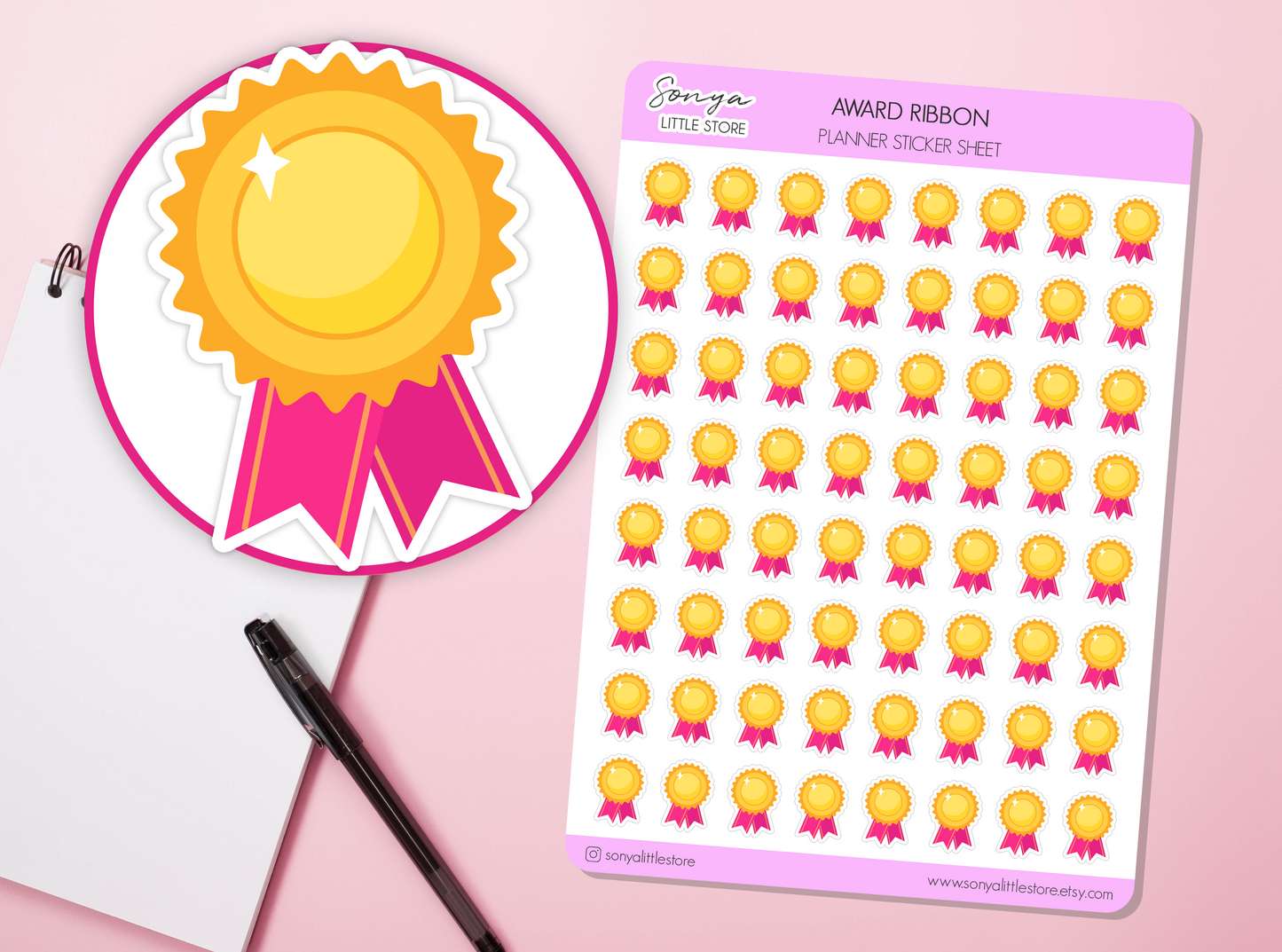 Award Ribbon Planner Stickers Competition Medal Award Achievement  Bullet Journal Sticker Sheet