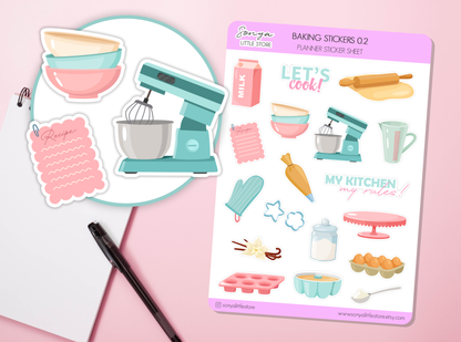 Cute Baking Planner Stickers Bake Set Tools and Ingredients Journal Diary Sticker Sheet