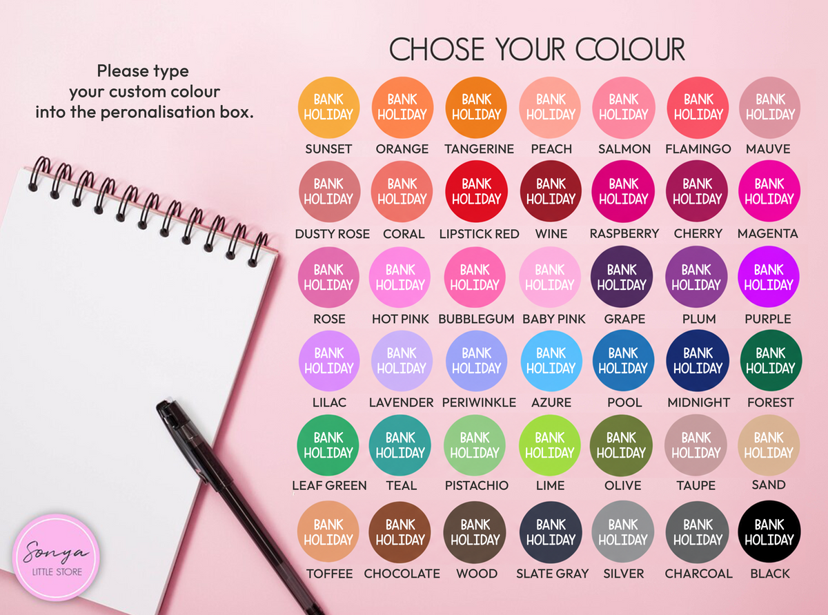 Bank Holiday Circles Planner Stickers Functional Reminder Custom Colour Bullet Journal Sticker Sheet