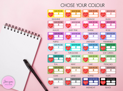 Blood Pressure Tracker Planner Stickers Heart Rate Health Medication Doctor Appointmnet Hypertension Bullet Journal Sticker Sheet