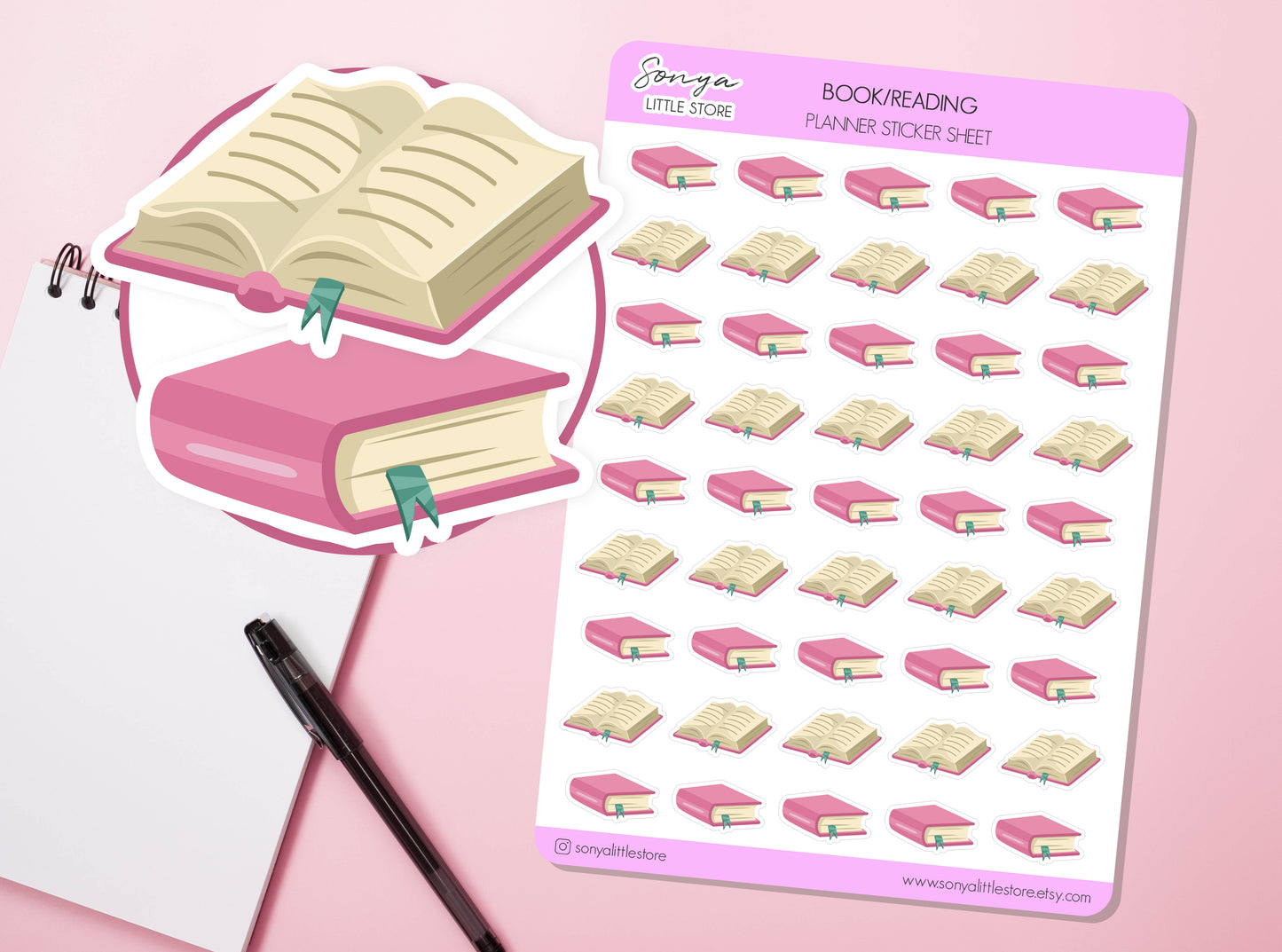 Book Planner Stickers Reading Club Library Bullet Journal Diary Sticker Sheet