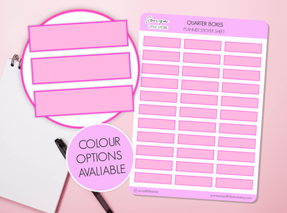 Blank Quarter Box Planner Stickers | Empty Boxes Write On Functional Bullet Journal Diary Sticker Sheet