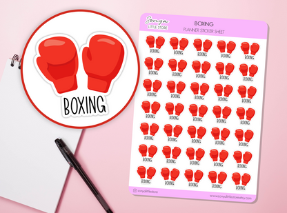 Boxing Planner Stickers Boxing Gloves Training Sport Fitness Exercise Match Bullet Journal Sticker Sheet
