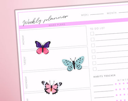 Butterflies Planner Stickers | Colorfull Butterfly Decorative Bullet Journal Diary Sticker Sheet
