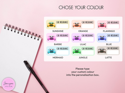 Car Insurance Due Planner Stickers Insurance Reminder Pay Bill Tracker Bullet Journal Sticker Sheet