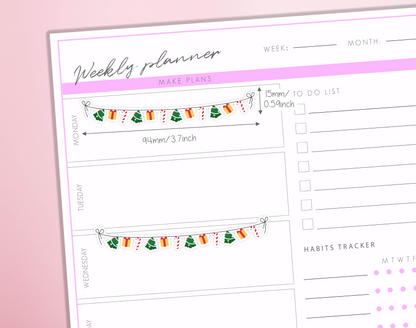 Christmas String Garland Dividers Planner Stickers Festive Candy Cane, Presents Journal Diary Borders Decorative Sticker Sheet
