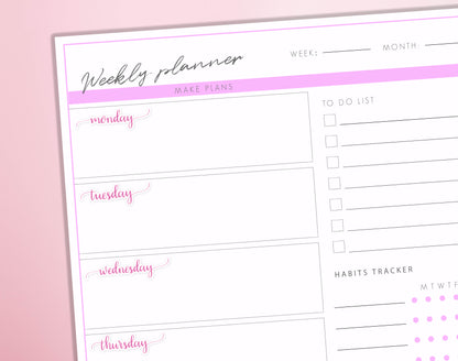 Days of the Week Planner Stickers Script Weekly Dates Functional Journal Diary Sticker Sheet