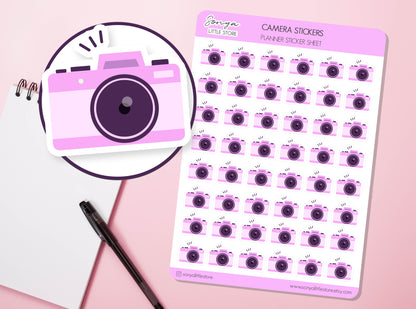 Cute Camera /Photo /Shoot Pictures Content Filming Planner Stickers Diary Sticker Sheet Bullet Journal