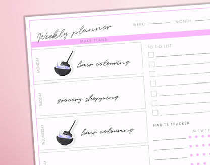 Hair Dye Colouring Reminder Planner Stickers Haircolor Appointment Colouring Journal Diary Sticker Sheet