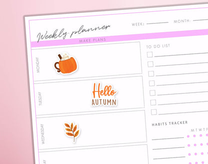 Cute Autumn Fall Pumpkin Planner Bullet Journal Stickers