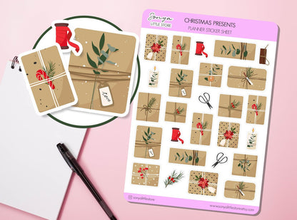 Christmas Presents Wrapping Planner Stickers Christmas Gifts Journal Diary Sticker Sheet