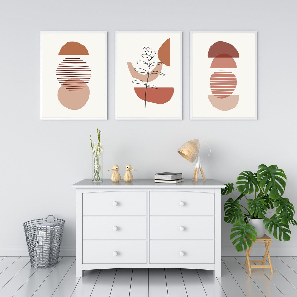 Abstract Shapes Wall Print Set of 3 | A3 Minimalist Art Poster Bedroom Home Decoration