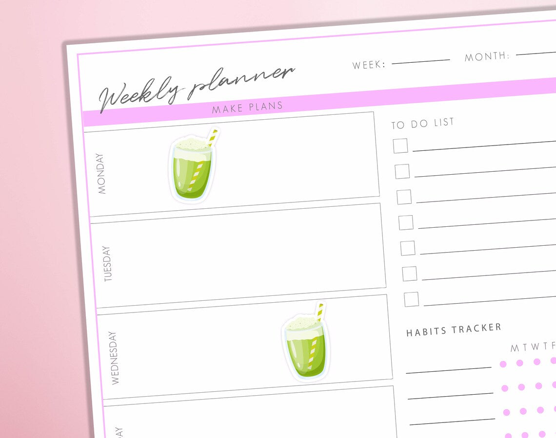 Matcha Latte Planner Stickers | Matcha Drink Stickers Green Healthy Drink Journal Diary Sticker Sheet