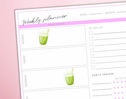 Matcha Latte Planner Stickers | Matcha Drink Stickers Green Healthy Drink Journal Diary Sticker Sheet