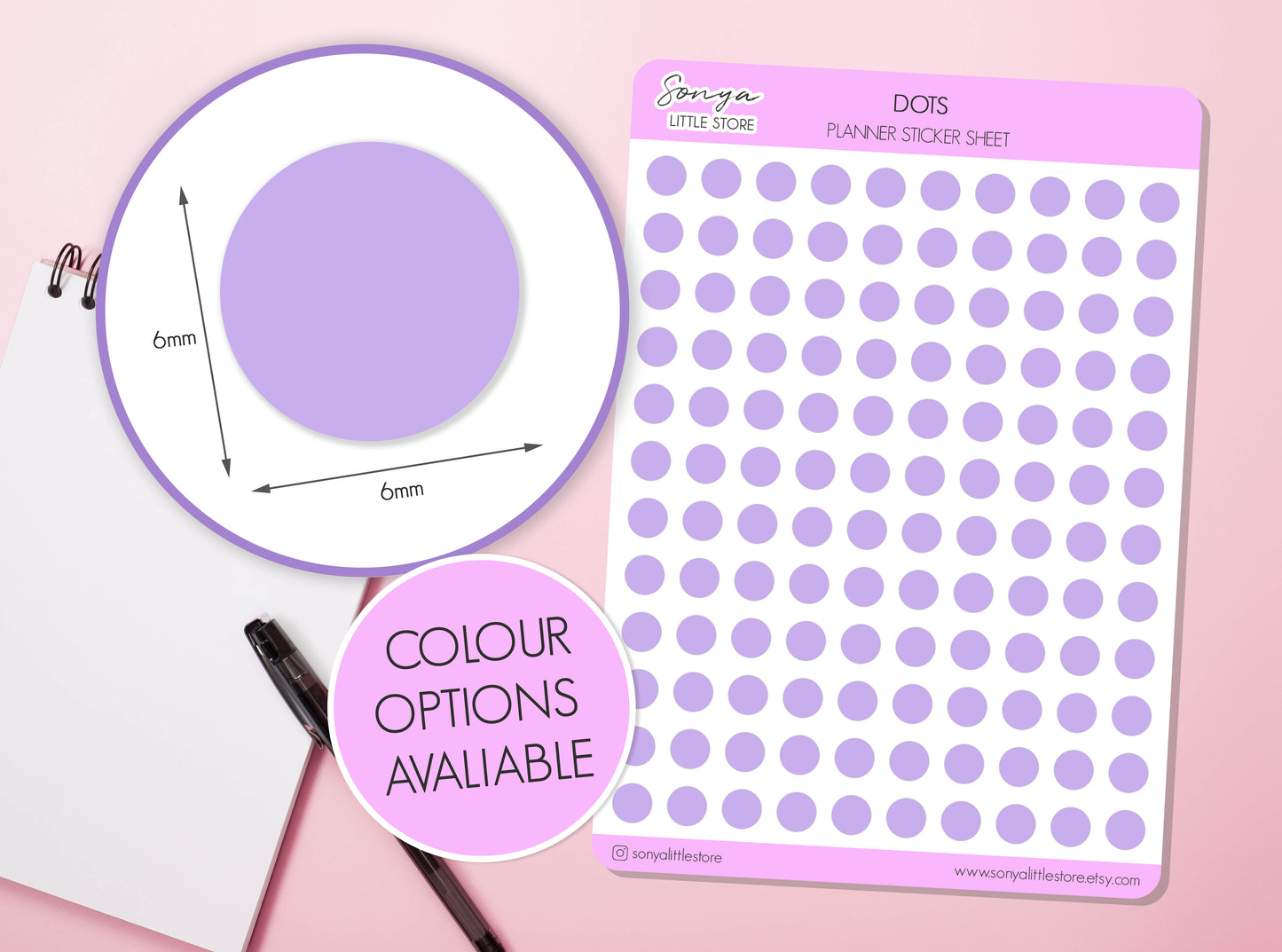 120 Mini Dots Planner Stickers | Date Covers Functional Dots Circle Journal Diary Stickers