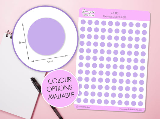 120 Mini Dots Planner Stickers | Date Covers Functional Dots Circle Journal Diary Stickers