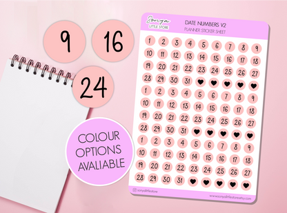 Date Numbers Planner Stickers 2| Functional Date Covers Numbers Circle Journal Diary Stickers Sheet (Copy)