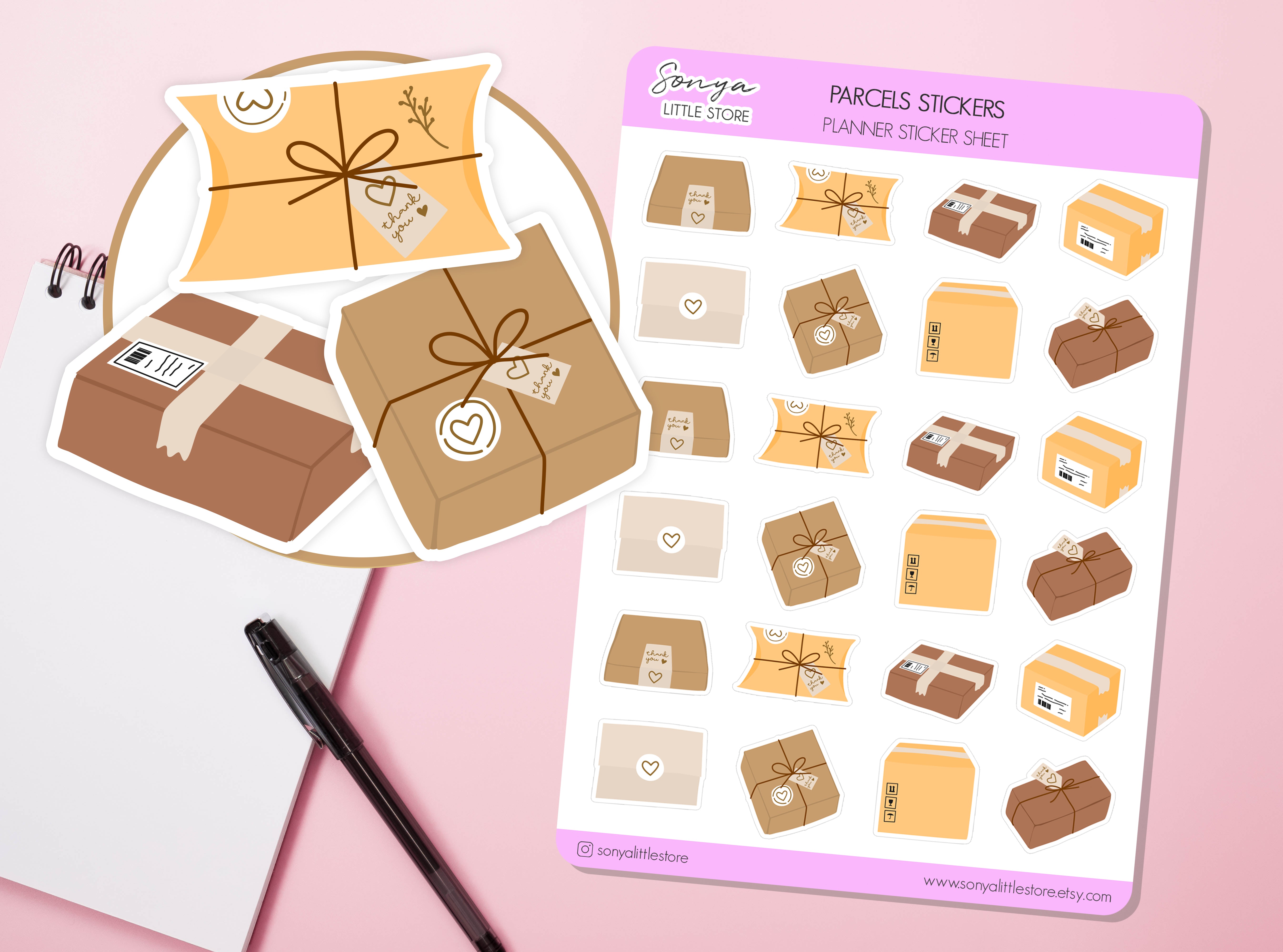 Parcels Planner Stickers | Packages Send Happy Mail Delivery Diary Bul ...