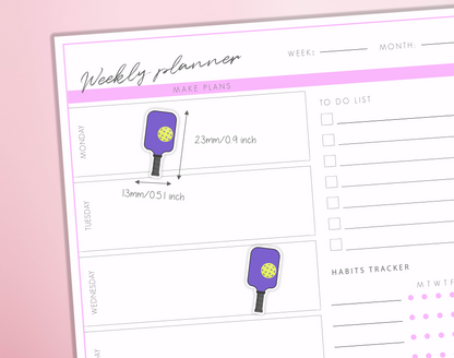 Pickleball Planner Stickers Sport Exercise Fitnnes Activity Bullet Journal Diary Sticker Sheet