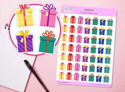 Presents Planner Stickers Birthday Party Gifts Christmas Celebration Stickers Journal Diary Sticker Sheet