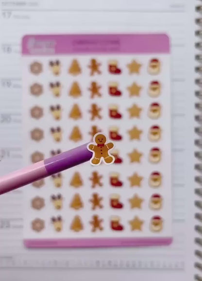 Christmas Gingerbread Cookies Planner Stickers Christmas Jounal Diary Sticker Sheet