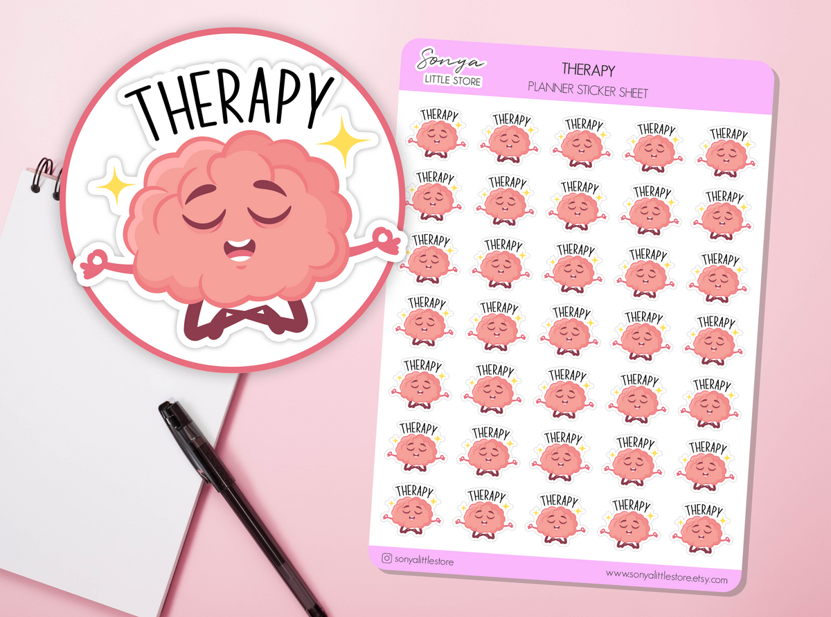 Therapy Appointmnet Planner Stickers Session Reminder Selfcare Anxiety Mental Health Bullet Journal Sticker Sheet
