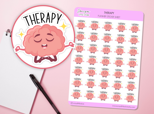Therapy Appointmnet Planner Stickers Session Reminder Selfcare Anxiety Mental Health Bullet Journal Sticker Sheet