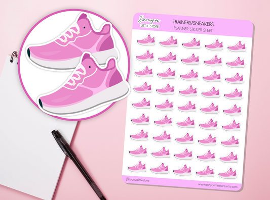 Trainers/Sneakers Planner Stickers | Exercise Gym Workout Running Bullet Journal Diary Sticker Sheet