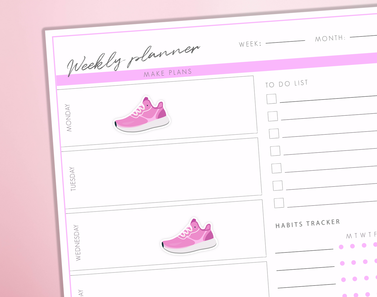 Trainers/Sneakers Planner Stickers | Exercise Gym Workout Running Bullet Journal Diary Sticker Sheet