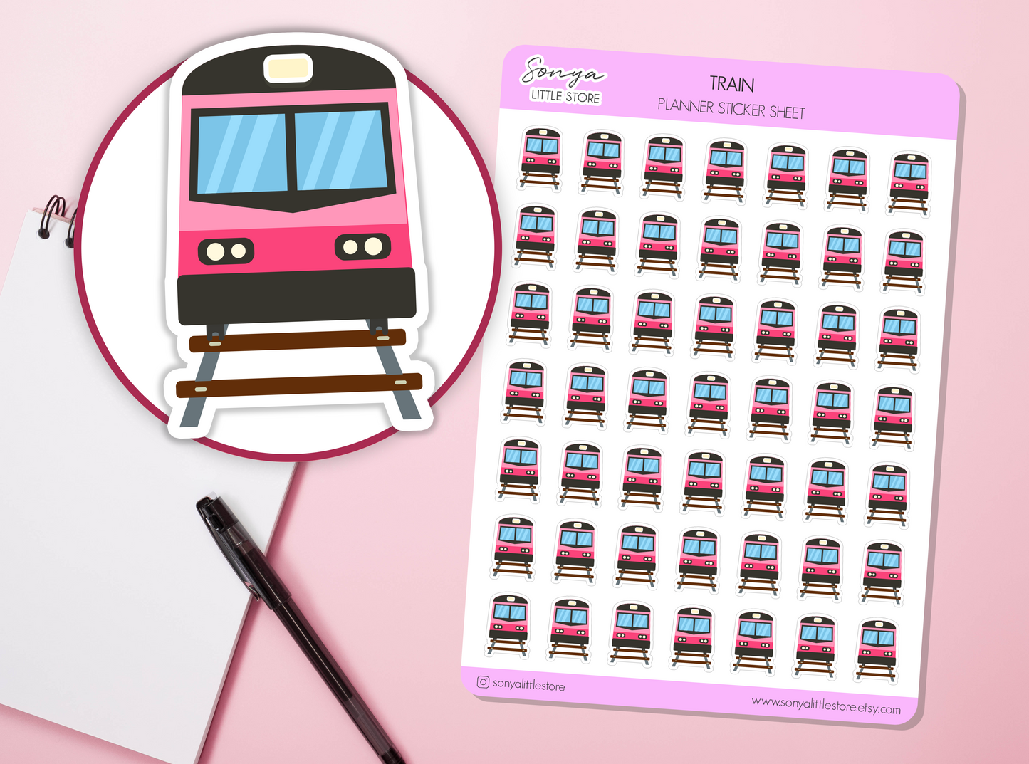 Train Planner Stickers Commute Transport Travel Trip Schedule Reminder Bullet Journal Sticker Sheet