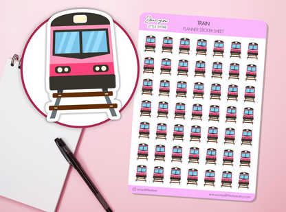 Train Planner Stickers Commute Transport Travel Trip Schedule Reminder Bullet Journal Sticker Sheet